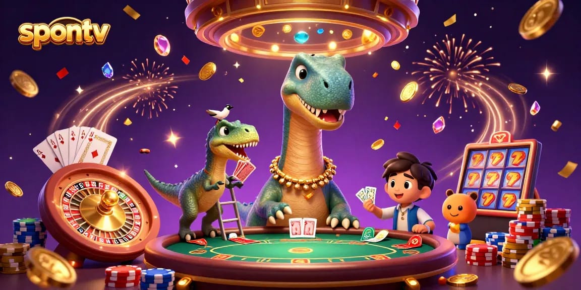 Watch thrilling action with spontv's vibrant gaming scene featuring dynamic characters in a casino setting.