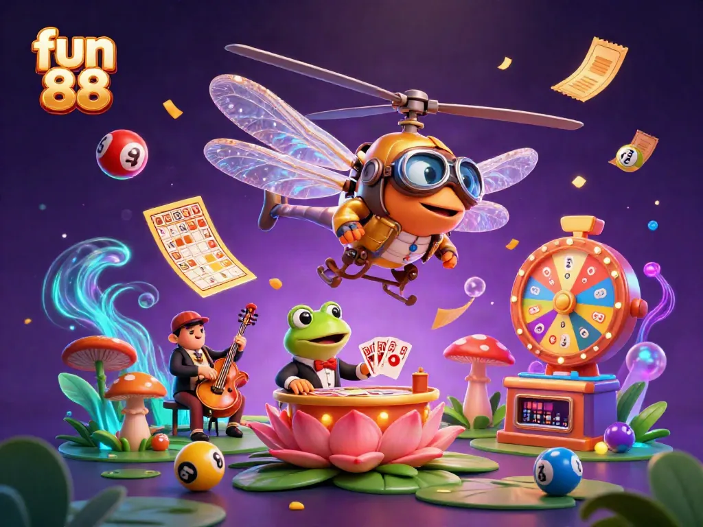 Experience thrilling gameplay at fun 88 with vibrant casino elements and engaging characters in a lively scene.