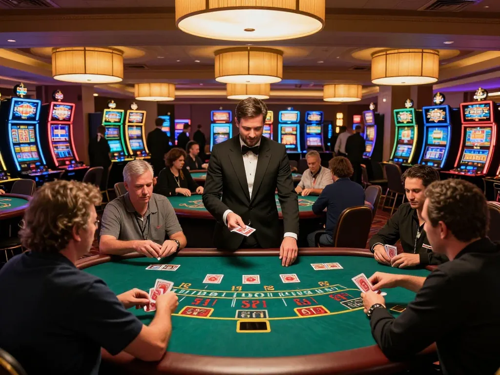Players engaging at F168 casino blackjack tables, showcasing thrilling gameplay and vibrant atmosphere.