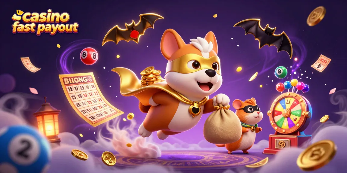 Experience casino fast payout with fun characters and animated game elements in a vibrant 3D scene.
