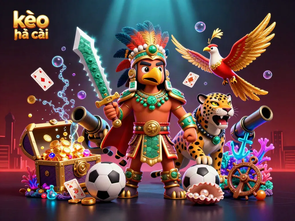 Engage in the excitement of kèo nhà cái with vibrant fantasy elements, showcasing a dynamic betting atmosphere.